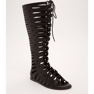 Torrid cutout lace up knee high gladiator sandals